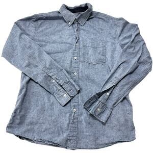 Ocean Current Button Up Shirt Men Size M Blue Long Sleeve 100% Cotton Preppy